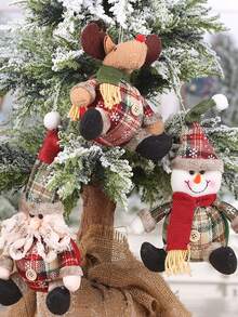 3 piezas Decoración Navidad con muñeca de nieve al azar - Multicolor - Ver 2