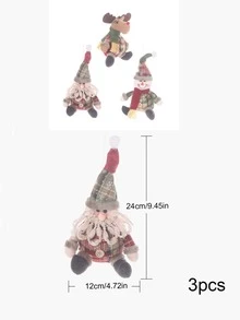 3 piezas Decoración Navidad con muñeca de nieve al azar - Multicolor - Ver 3