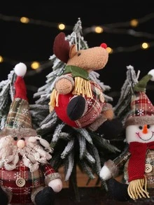 3 piezas Decoración Navidad con muñeca de nieve al azar - Multicolor - Ver 4