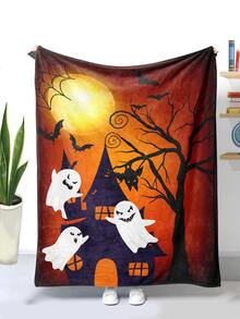 1 pieza Manta fantasma de Halloween & castillo - Multicolor - Ver 1