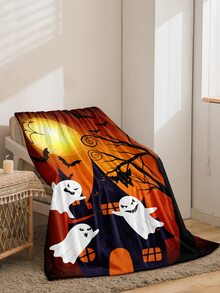 1 pieza Manta fantasma de Halloween & castillo - Multicolor - Ver 2