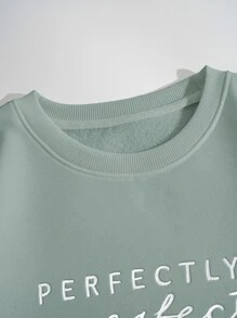 SHEIN Essnce 字母圖案加絨內裏運動衫