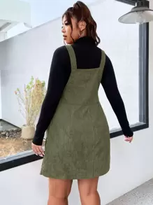 Flirla 加大贴袋灯芯绒连身裙（不含上衣）