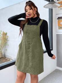 Flirla 加大贴袋灯芯绒连身裙（不含上衣）