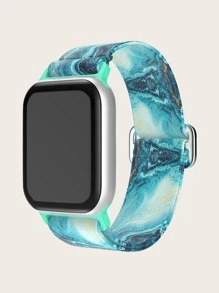 1pc Adjustable Printed Nylon Watch Band Compatible With Apple Watch Band In Size 38mm, 40mm, 41mm, 42mm, 44mm, 45mm, 49mm, With Design Options Including Marble, Gradient, Cow Print, Leopard Print, Style, And Rainbow Colors For Both Men And Women Apple Watch Strap - Multicolor - View 1