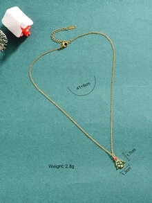 Collar con colgante Navidad con diamante de imitación árbol con pendientes largos - Multicolor - Ver 6