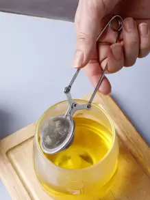 1pc Mini Stainless Steel Tea Strainer With Handle, Tea Ball Infuser, Fine Mesh Filter Sieve For Home Kitchen - Silver - View 1