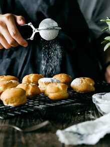 1pc Mini Stainless Steel Tea Strainer With Handle, Tea Ball Infuser, Fine Mesh Filter Sieve For Home Kitchen - Silver - View 3