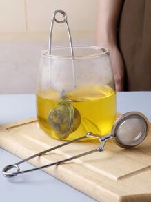 1pc Mini Stainless Steel Tea Strainer With Handle, Tea Ball Infuser, Fine Mesh Filter Sieve For Home Kitchen - Silver - View 5