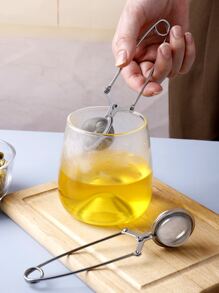 1pc Mini Stainless Steel Tea Strainer With Handle, Tea Ball Infuser, Fine Mesh Filter Sieve For Home Kitchen - Silver - View 6