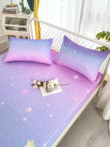 Galaxy Print Fitted Sheet Set Without Filler - Multicolor - View 4