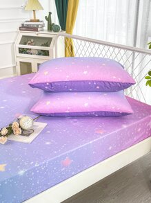 Galaxy Print Fitted Sheet Set Without Filler - Multicolor - View 3