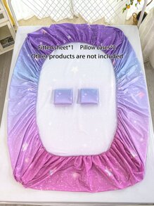 Galaxy Print Fitted Sheet Set Without Filler - Multicolor - View 5