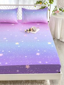 Galaxy Print Fitted Sheet Set Without Filler - Multicolor - View 6