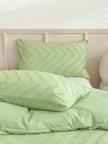Tufted Decor Duvet Cover Set Without Filler - Green - View 2