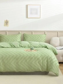 Tufted Decor Duvet Cover Set Without Filler - Green - View 3