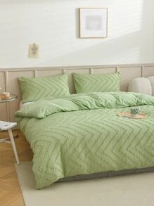 Tufted Decor Duvet Cover Set Without Filler - Green - View 4