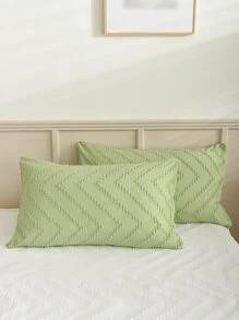 Tufted Decor Duvet Cover Set Without Filler - Green - View 6