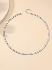 Minimalist Chain Necklace - Silver - View 2