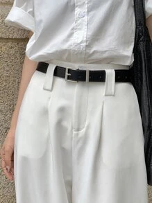 DAZY Square Buckle Belt - Black - View 1