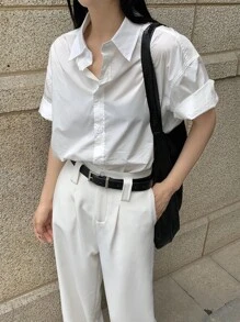 DAZY Square Buckle Belt - Black - View 4