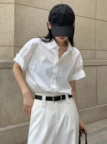 DAZY Square Buckle Belt - Black - View 5