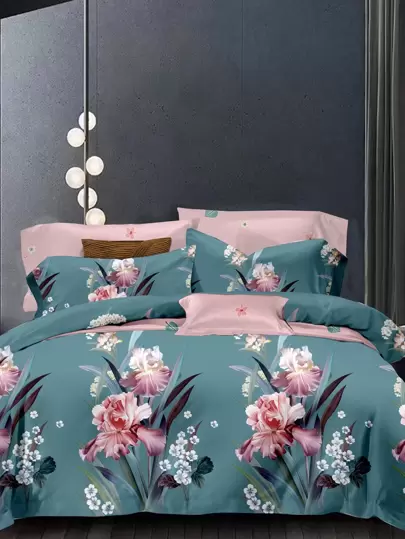 3pcs Gorgeous Floral Duvet Cover Set (1 Duvet Cover + 2 Pillowcases), Soft & Comfortable, Fits Twin/Full/Queen Sizes, Machine Washable, Bedding Decor, Holiday Gift