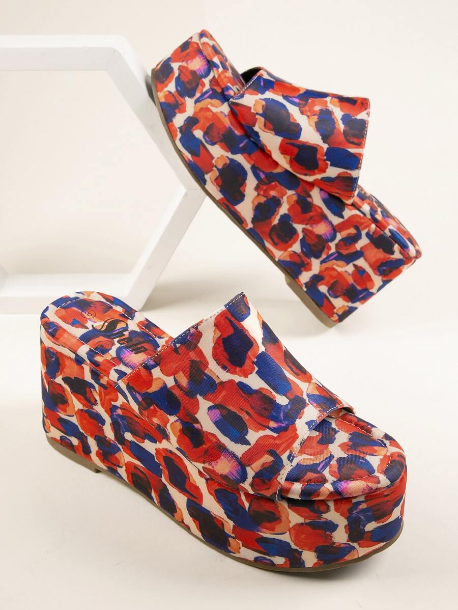 多顏色防水台坡跟穆勒鞋 - 彩色 - 查看 1