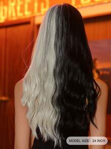 Long Body Wave Synthetic Wig With Bangs - Two-Tone - View 7