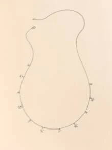 Rhinestone & Star Charm Waist Chain - Silver - View 3