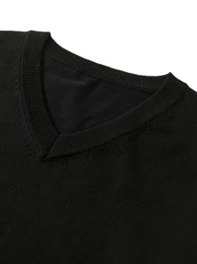 Manfinity Homme Hombres Jersey unicolor sin camisa - Negro - Ver 5