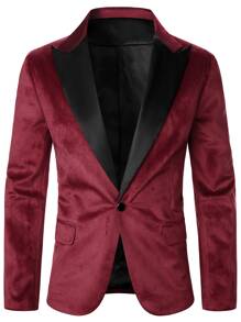 Manfinity AFTRDRK Men Lapel Neck Single Button Blazer & Suit Trousers - Multicolor - View 4