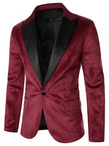 Manfinity AFTRDRK Men Lapel Neck Single Button Blazer & Suit Trousers - Multicolor - View 5