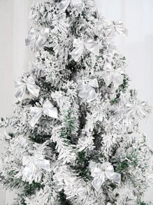 12 Piezas Decoración De Moños Para Árbol De Navidad - Plateado - Ver 2