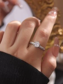 Nhẫn trang trí Cubic Zirconia - Bạc - Xem 4