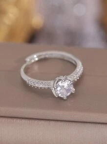 Nhẫn trang trí Cubic Zirconia - Bạc - Xem 5