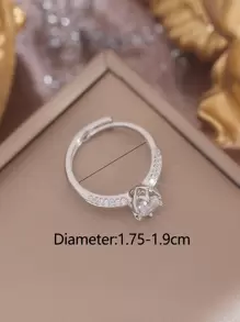 Nhẫn trang trí Cubic Zirconia - Bạc - Xem 6