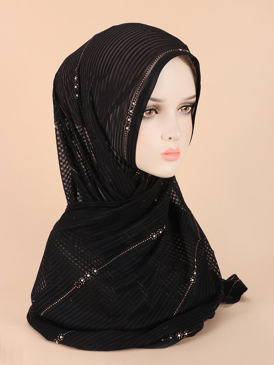 Rhinestone Decor Hijab - Multicolor - View 1