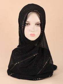 Rhinestone Decor Hijab - Multicolor - View 5