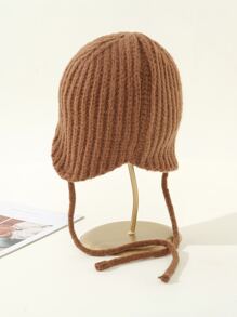 Cashmere Solid Beanie - Coffee Brown - View 2