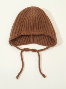 Cashmere Solid Beanie - Coffee Brown - View 3