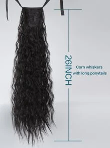 Phần mở rộng tóc đuôi ngựa tổng hợp xoăn dài tự nhiên - màu đen - Xem 5