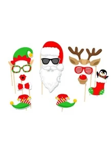 32pcs Christmas Party Photo Booth Prop,Christmas - Multicolor - View 4