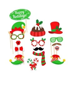 32pcs Christmas Party Photo Booth Prop,Christmas - Multicolor - View 5