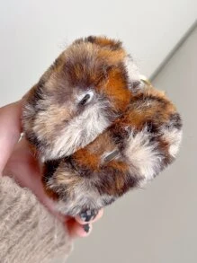 Cheetah Print Apple Tortoise Shell Phone Case Leopard Print Plush Case Compatible With Airpods Compatible With Airpods1/2 AirPods Pro