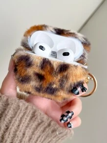 Cheetah Print Apple Tortoise Shell Phone Case Leopard Print Plush Case Compatible With Airpods Compatible With Airpods1/2 AirPods Pro
