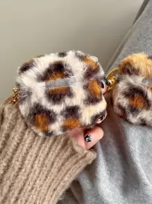Cheetah Print Apple Tortoise Shell Phone Case Leopard Print Plush Case Compatible With Airpods Compatible With Airpods1/2 AirPods Pro