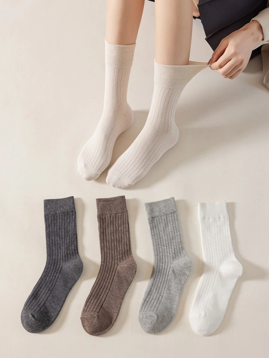 5 đôi tất tròn đồng màu - Nhiều màu - Xem 1