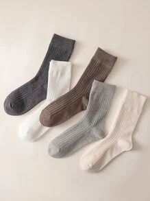 5 đôi tất tròn đồng màu - Nhiều màu - Xem 3