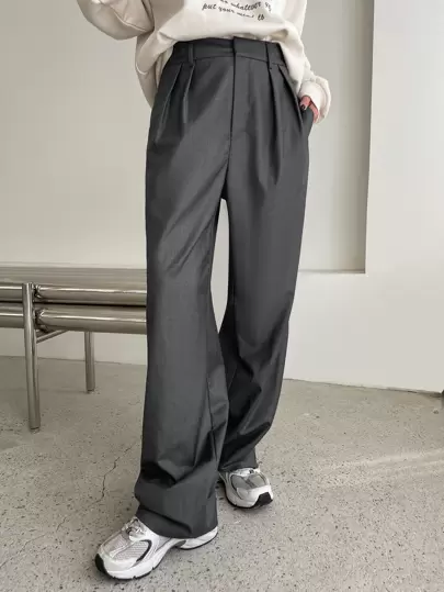 DAZY ハイウェスト 腰ポケット スーツパンツ